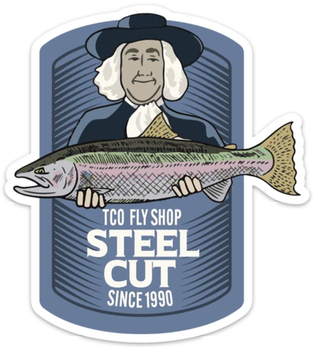 TCO Fly Shop's Steel Cut Sticker Fly Fishing Stickers 3 TCO Fly Shop's Steel Cut Sticker Fly Fishing Stickers