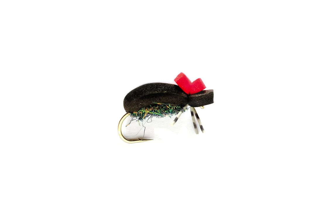 Fulling Mill Flies Hi-Vis Black Foam Beetle 3 Fulling Mill Flies Hi-Vis Black Foam Beetle