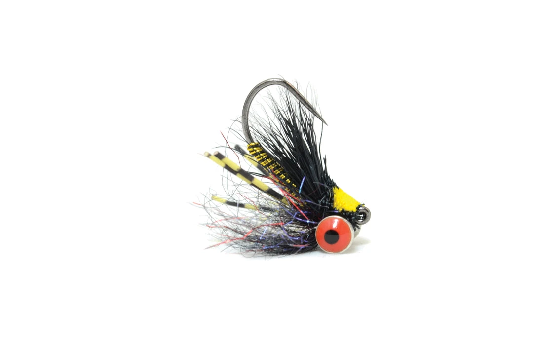 Fulling Mill Flies Bluegill Mini Slider Black & Yellow 3 Fulling Mill Flies Bluegill Mini Slider Black & Yellow