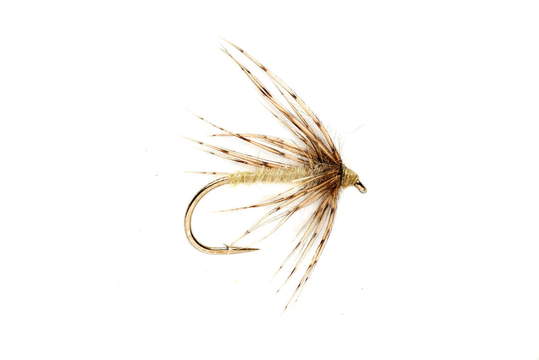 Fulling Mill Flies Spider Caddis Pale Yellow 3 Fulling Mill Flies Spider Caddis Pale Yellow