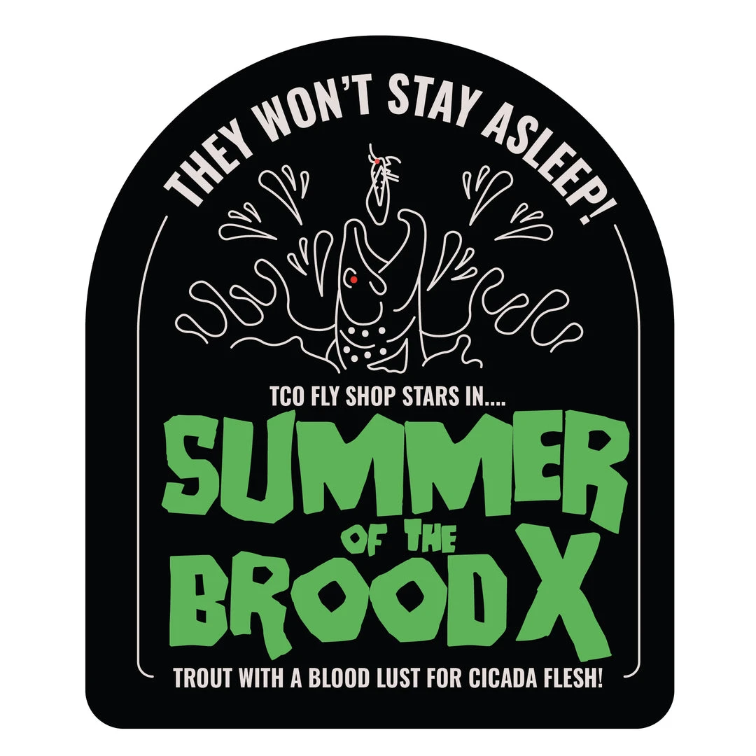 TCO Fly Shop Summer Of The Brood X Sticker Fly Fishing Stickers 3 TCO Fly Shop Summer Of The Brood X Sticker Fly Fishing Stickers