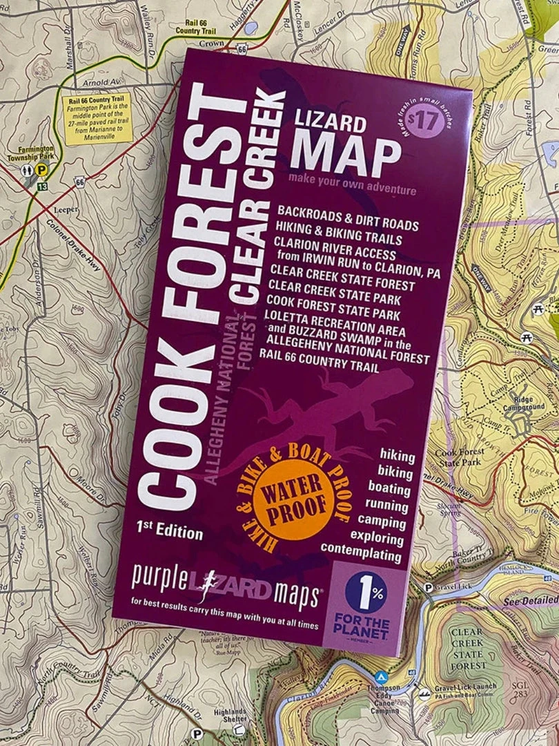 Books & Videos Purple Lizard Map - Cook Forest/Clear Creek 3 Books & Videos Purple Lizard Map - Cook Forest/Clear Creek