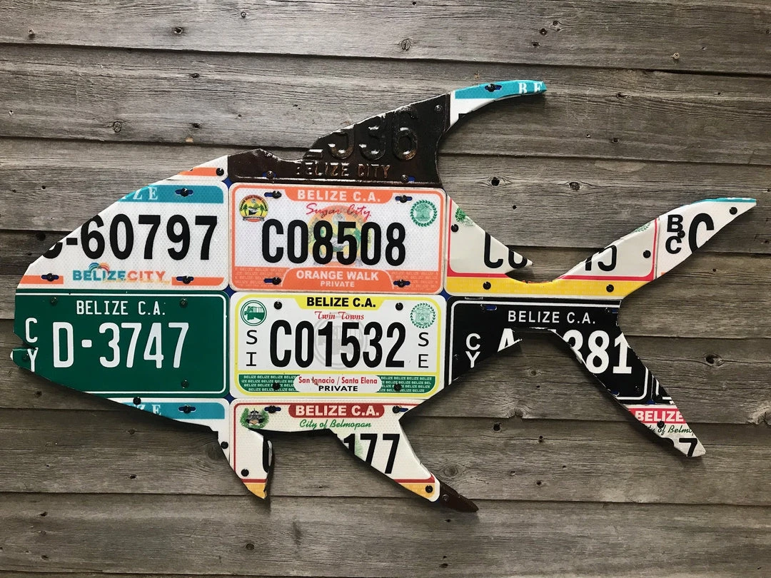 Gifts Cody Richardson Art - Belize Grand Slam License Plate Art Bundle (Permit/Tarpon/Bonefish) 3 Gifts Cody Richardson Art - Belize Grand Slam License Plate Art Bundle (Permit/Tarpon/Bonefish)