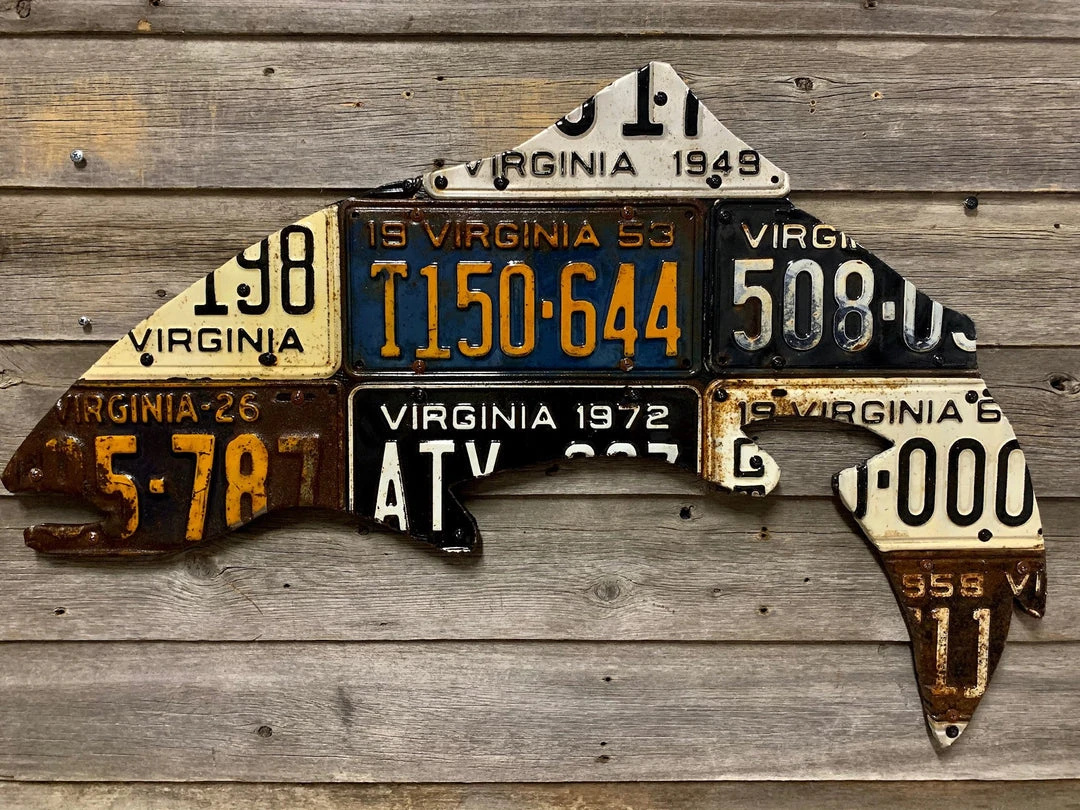 Cody Richardson Art - Virginia Antique Trout License Plate Art 3 Cody Richardson Art - Virginia Antique Trout License Plate Art