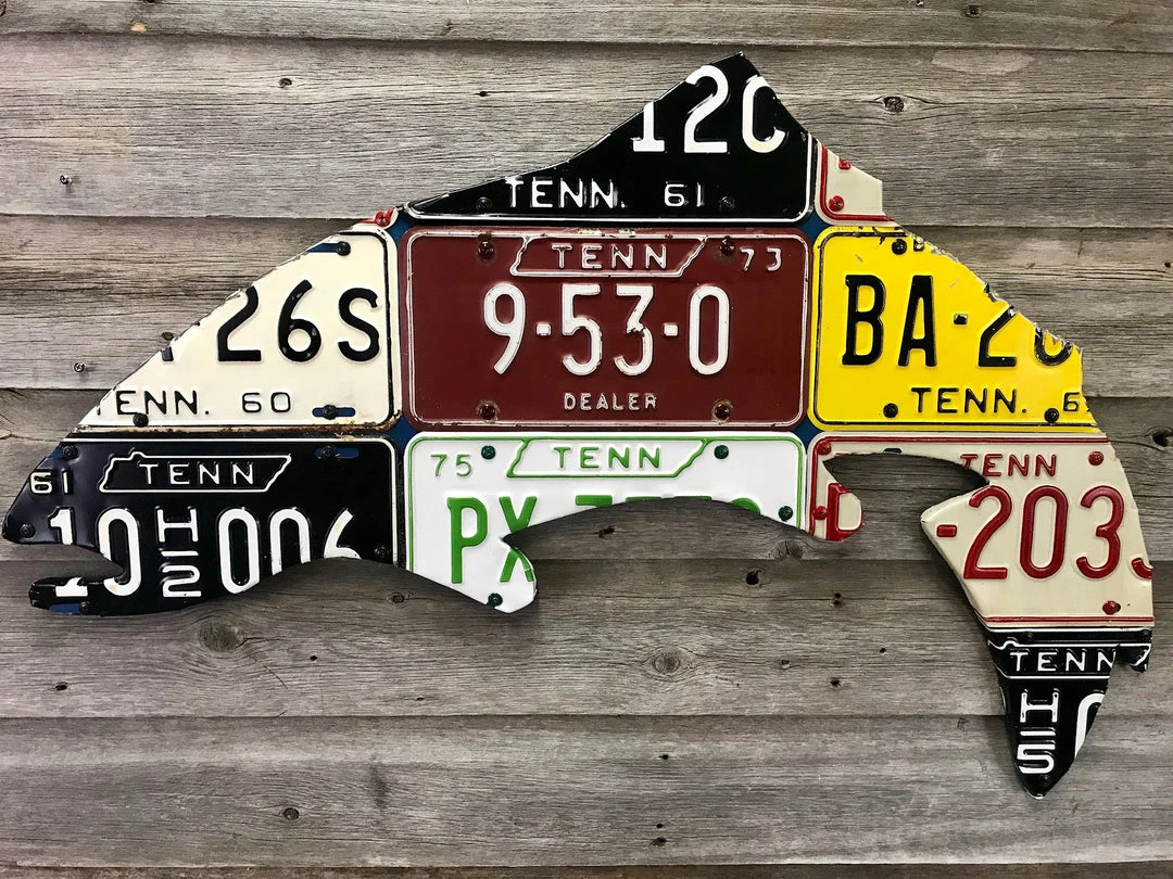Gifts Cody Richardson Art - Tennessee Vintage Trout License Plate Art 3 Gifts Cody Richardson Art - Tennessee Vintage Trout License Plate Art