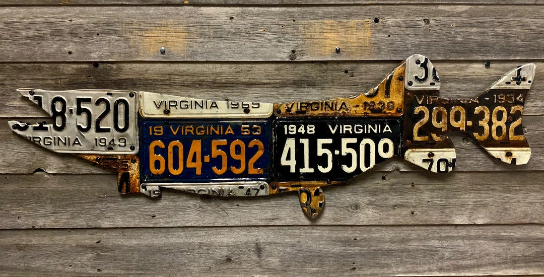 Gifts Cody Richardson Art - Antique Virginia Pike/Muskie License Plate Art 3 Gifts Cody Richardson Art - Antique Virginia Pike/Muskie License Plate Art