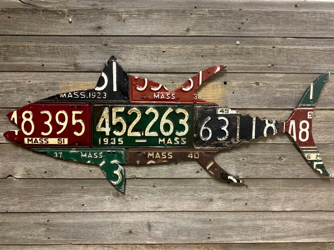 Gifts Cody Richardson Art - Massachusetts Tuna Antique License Plate Art 3 Gifts Cody Richardson Art - Massachusetts Tuna Antique License Plate Art