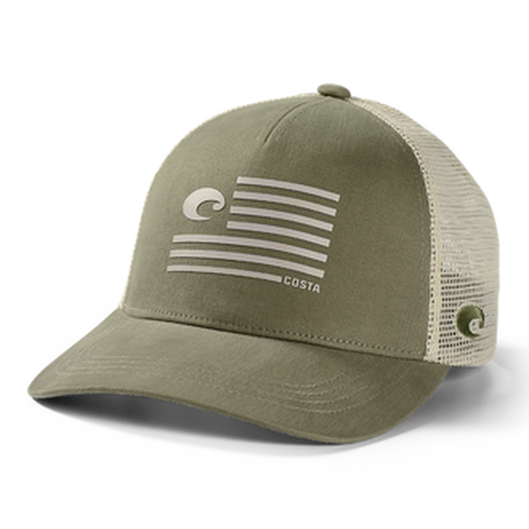 Costa Del Mar Socks Hats Gloves COSTA TWILL TRUCKER TRADITIONS HAT MOSS/STONE 3 Costa Del Mar Socks Hats Gloves COSTA TWILL TRUCKER TRADITIONS HAT MOSS/STONE