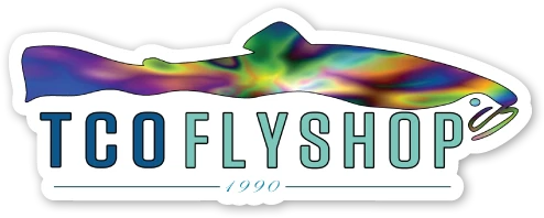 TCO Fly Shop Fly Fishing Stickers TCO Sticker - Trippy Logo 4 TCO Fly Shop Fly Fishing Stickers TCO Sticker - Trippy Logo