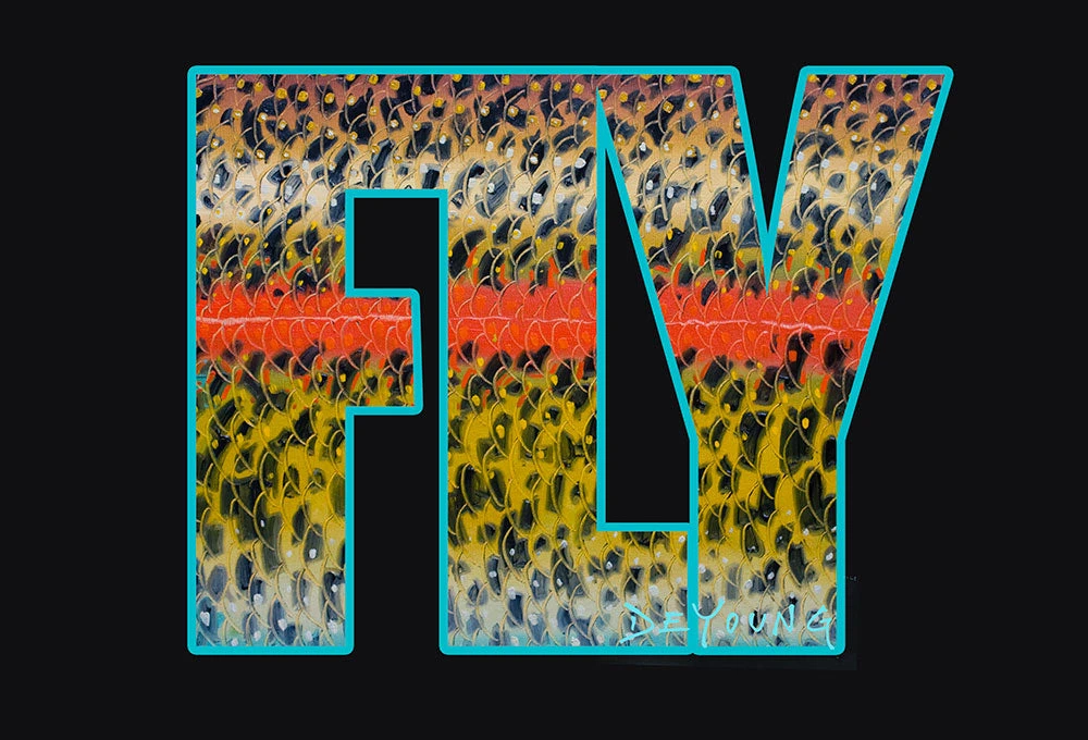 Fly Fishing Stickers DeYoung Decal-Rainbow FLY 3 Fly Fishing Stickers DeYoung Decal-Rainbow FLY