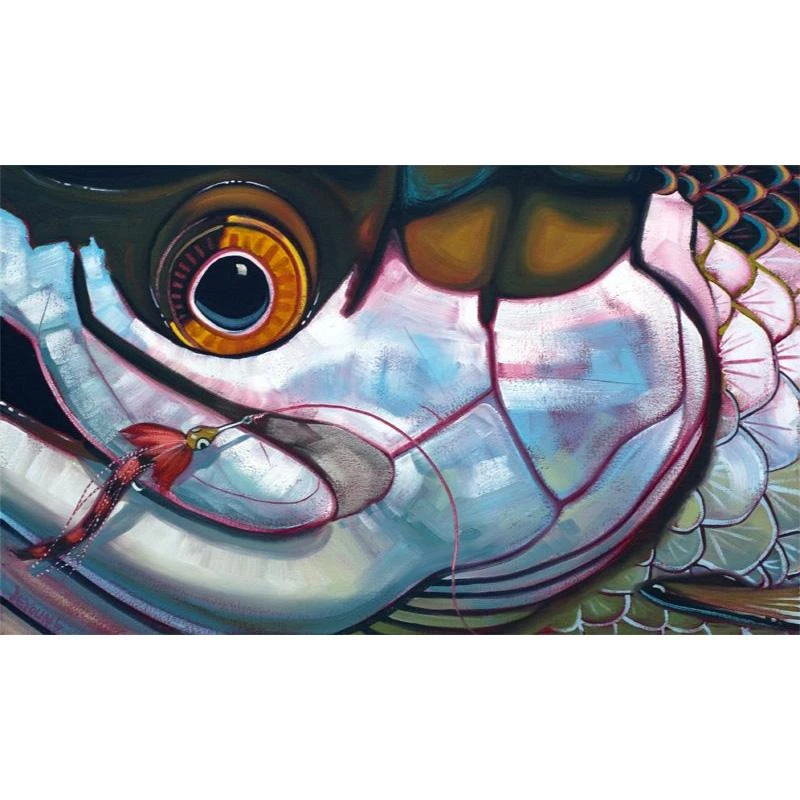 Gifts DeYoung Print - Tarpon - Red Streamer 3 Gifts DeYoung Print - Tarpon - Red Streamer
