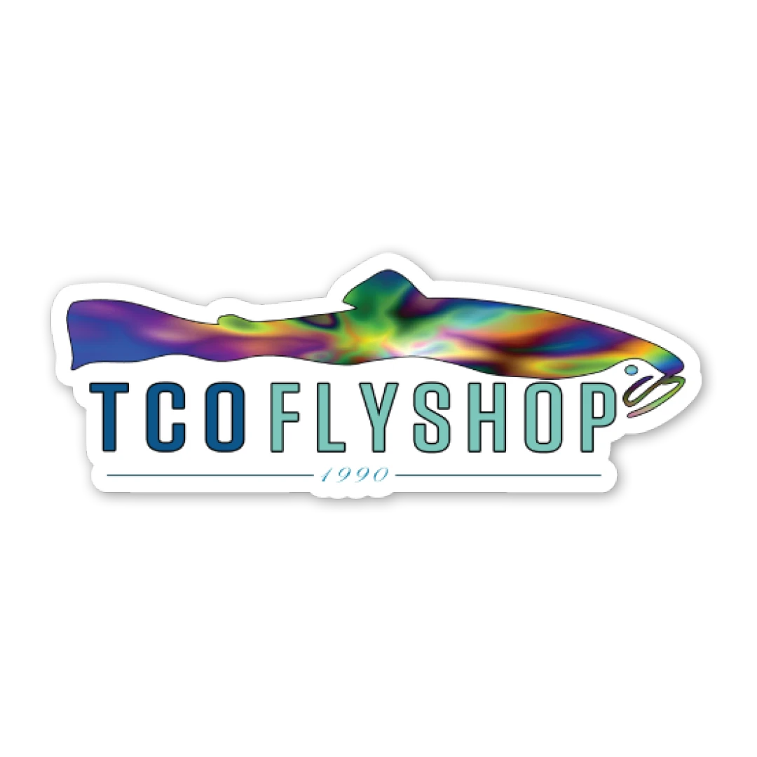 TCO Fly Shop Fly Fishing Stickers TCO Sticker - Trippy Logo 3 TCO Fly Shop Fly Fishing Stickers TCO Sticker - Trippy Logo