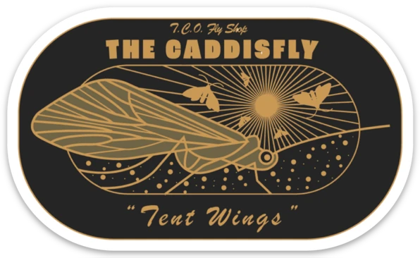 TCO Fly Shop Fly Fishing Stickers TCO Sticker - Tent Wings Caddisfly 3 TCO Fly Shop Fly Fishing Stickers TCO Sticker - Tent Wings Caddisfly