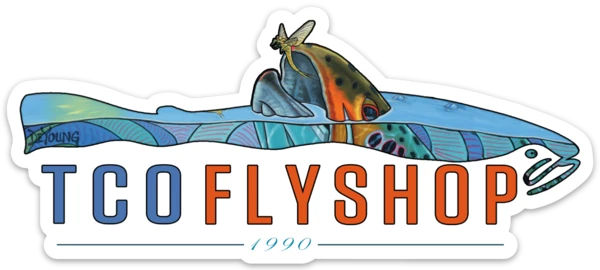 TCO Fly Shop TCO Sticker - DeYoung Collab - Brown Trout Rising 3 TCO Fly Shop TCO Sticker - DeYoung Collab - Brown Trout Rising
