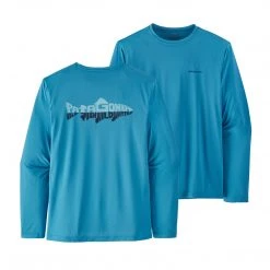 Patagonia Mens Longsleeve Cap Cool Daily Fish Graphic Shirt