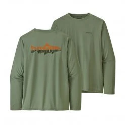 Patagonia Mens Longsleeve Cap Cool Daily Fish Graphic Shirt