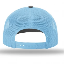 TCO Fly Shop Logo Hat Trucker - Charcoal/Columbia Blue Socks Hats Gloves