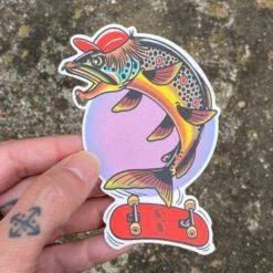 Fly Fishing Stickers DrewLR Sticker - Do A Kick Flip