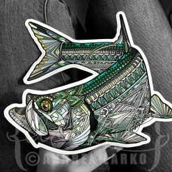 Fly Fishing Stickers Andrea Larko Tarpon Turning Zentangle Sticker