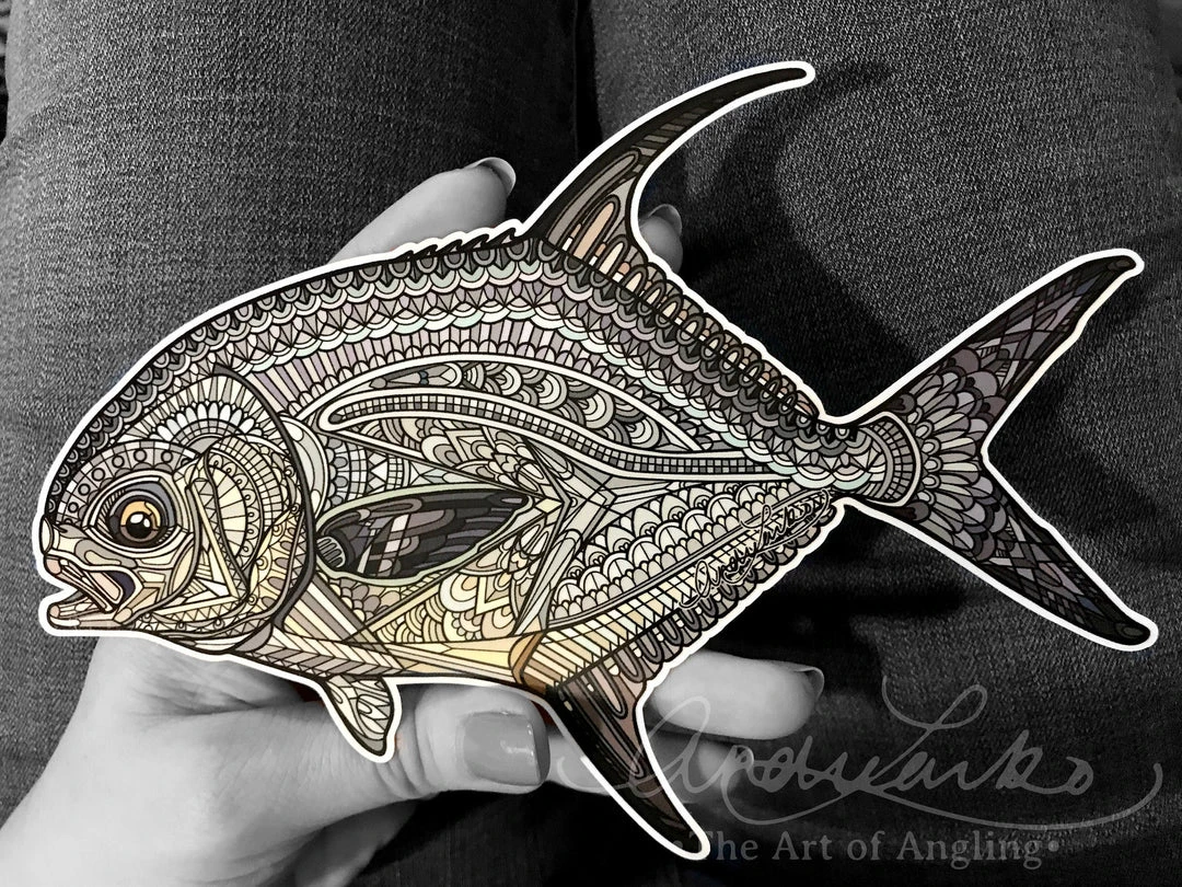 Fly Fishing Stickers Andrea Larko Permit Sticker 3 Fly Fishing Stickers Andrea Larko Permit Sticker