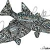 Andrea Larko Striped Bass Zentangle Sticker