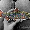 Fly Fishing Stickers Andrea Larko Jewel Brook Trout Zentangle Sticker