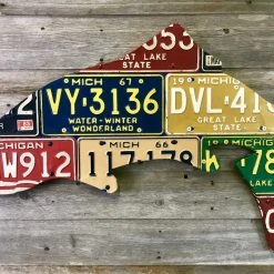 Gifts Cody Richardson Art - Michigan Vintage Trout License Plate Art
