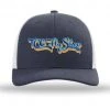 Socks Hats Gloves TCO Fly Shop Hat Low Pro Trucker - Retro Logo Heather Navy / Lt. Gray