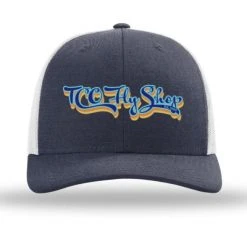 Socks Hats Gloves TCO Fly Shop Hat Low Pro Trucker - Retro Logo Heather Navy / Lt. Gray