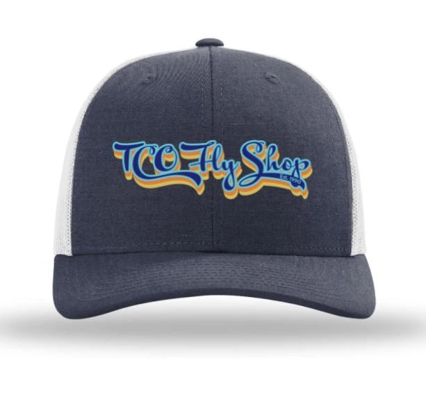 Socks Hats Gloves TCO Fly Shop Hat Low Pro Trucker - Retro Logo Heather Navy / Lt. Gray 3 Socks Hats Gloves TCO Fly Shop Hat Low Pro Trucker - Retro Logo Heather Navy / Lt. Gray